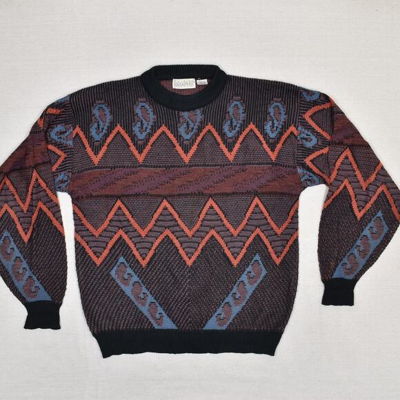 VTG Graphix Men's Pullover Sweater Geometric Acrylic Multicolor Size XL Unique - Picture 1 of 8